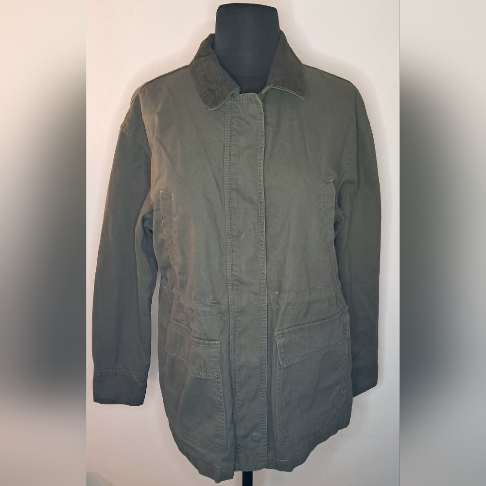 Universal Thread Women's Olive Green Military Zip & Button Up Jacket